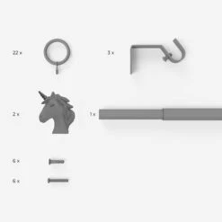 Dunelm Unicorn Extendable Eyelet Curtain Pole Dia. 19mm 10 Dunelm Unicorn Extendable Eyelet Curtain Pole Dia. 19mm -Best Curtain Shop 30687627 alt05