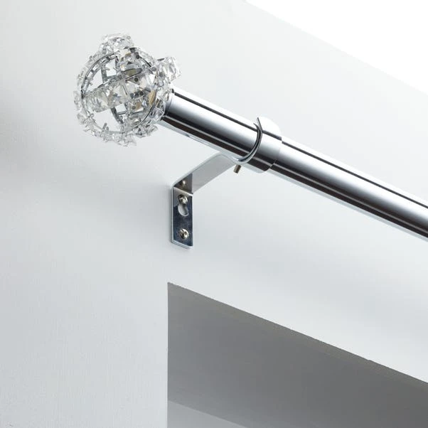 Dunelm Cecile Extendable Chrome Eyelet Curtain Pole Dia. 28mm 1 Dunelm Cecile Extendable Chrome Eyelet Curtain Pole Dia. 28mm