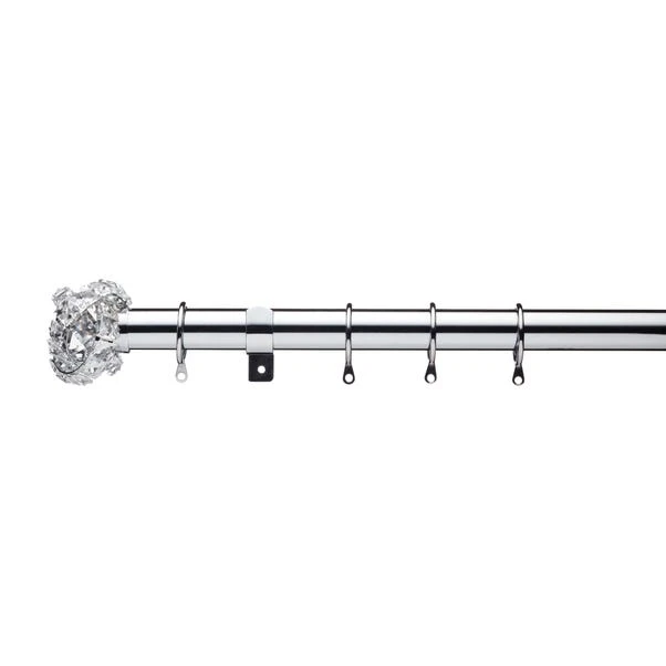 Dunelm Cecile Extendable Chrome Eyelet Curtain Pole Dia. 28mm 2 Dunelm Cecile Extendable Chrome Eyelet Curtain Pole Dia. 28mm - Image 2