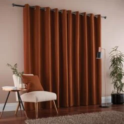 Dunelm Jennings Butterscotch Eyelet Curtains -Best Curtain Shop 30688335 alt04