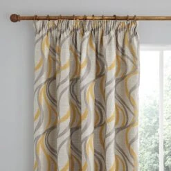 Dunelm Mirage Ochre Pencil Pleat Curtains