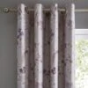 Dunelm Oriental Bird Purple Blackout Eyelet Curtains