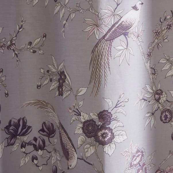 Dunelm Oriental Bird Purple Blackout Eyelet Curtains 3 Dunelm Oriental Bird Purple Blackout Eyelet Curtains - Image 3