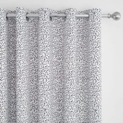 Dunelm Dottie Reversible Black Blackout Eyelet Curtains