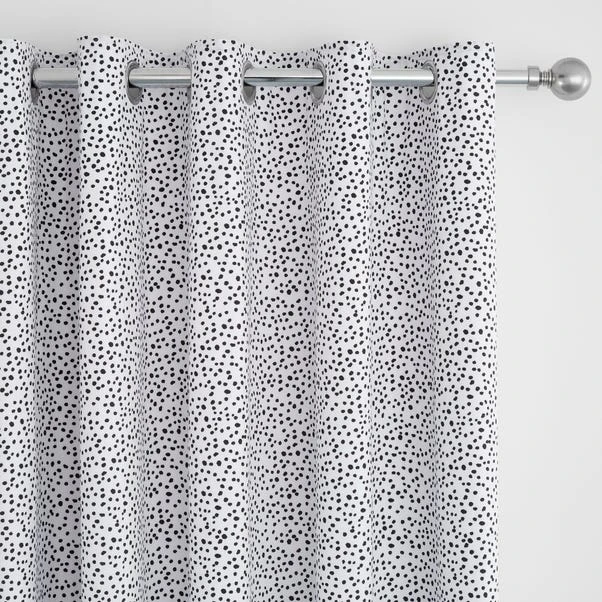 Dunelm Dottie Reversible Black Blackout Eyelet Curtains 1 Dunelm Dottie Reversible Black Blackout Eyelet Curtains