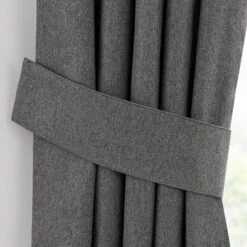 Dunelm Luna Charcoal Pencil Pleat Tieback