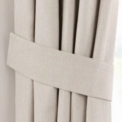 Dunelm Luna Natural Pencil Pleat Tieback