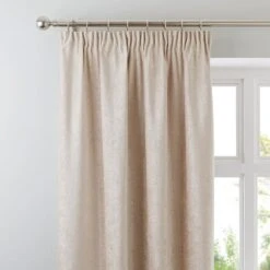 Luxury Collection Chenille Cream Pencil Pleat Curtains