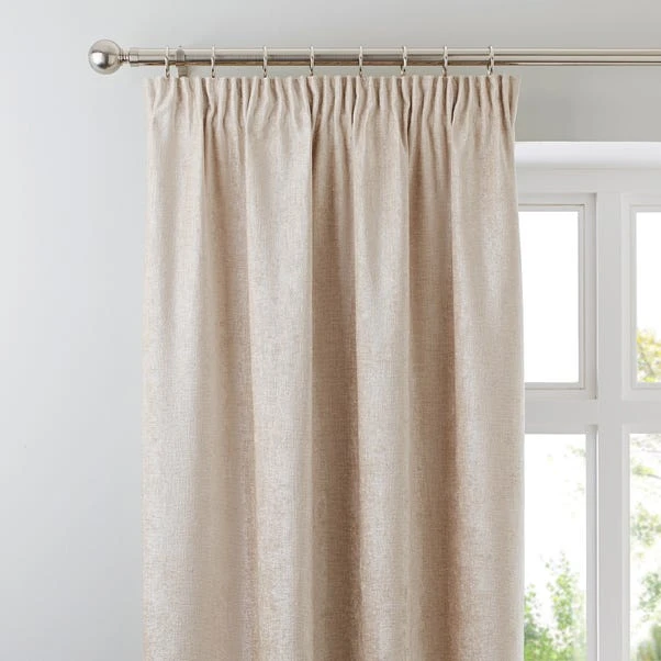 Luxury Collection Chenille Cream Pencil Pleat Curtains 1 Luxury Collection Chenille Cream Pencil Pleat Curtains