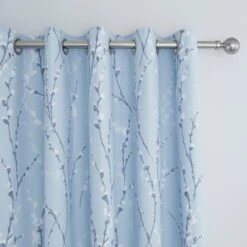 Dunelm Belle Blue Blackout Eyelet Curtains
