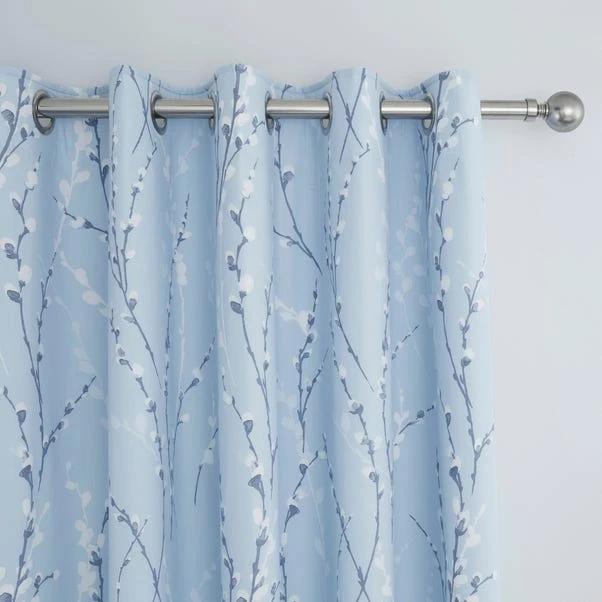 Dunelm Belle Blue Blackout Eyelet Curtains 1 Dunelm Belle Blue Blackout Eyelet Curtains