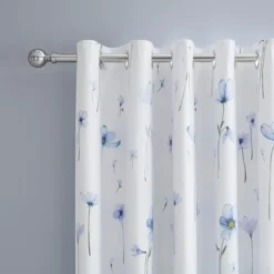 Dunelm Maddie Blue Blackout Eyelet Curtains