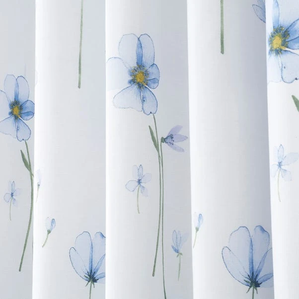 Dunelm Maddie Blue Blackout Eyelet Curtains 3 Dunelm Maddie Blue Blackout Eyelet Curtains - Image 3