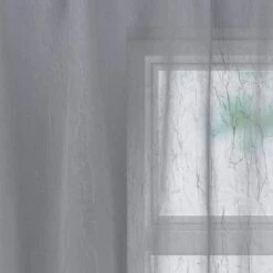 Dunelm Crushed Grey Slot Top Single Voile Panel -Best Curtain Shop 30716588 alt02