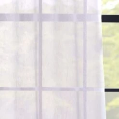 Dunelm Crushed White Eyelet Single Voile Panel -Best Curtain Shop 30716601 alt02