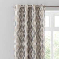Luxury Collection Ikat Jacquard Eyelet Curtain Natural