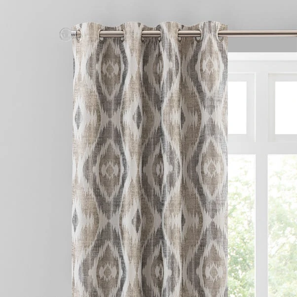Luxury Collection Ikat Jacquard Eyelet Curtain Natural 1 Luxury Collection Ikat Jacquard Eyelet Curtain Natural