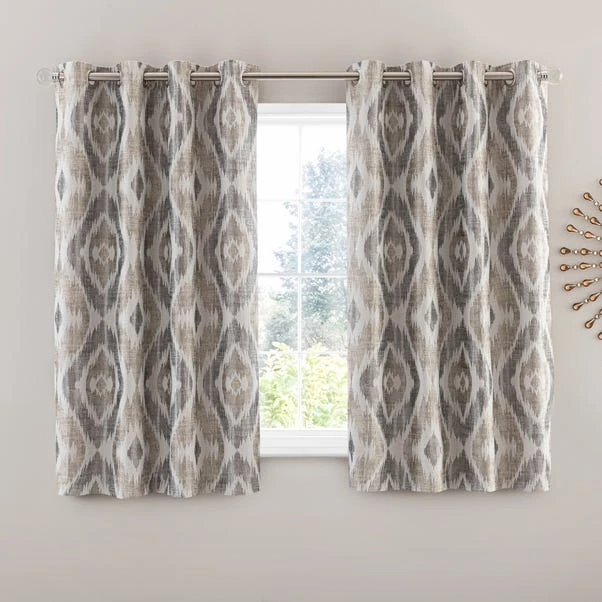 Luxury Collection Ikat Jacquard Eyelet Curtain Natural 5 Luxury Collection Ikat Jacquard Eyelet Curtain Natural - Image 5