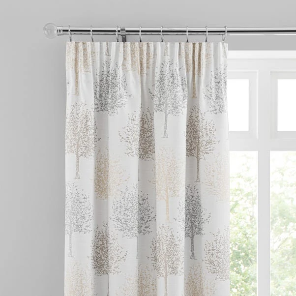 Luxury Collection Jacquard Trees Dove Grey Pencil Pleat Curtains 1 Luxury Collection Jacquard Trees Dove Grey Pencil Pleat Curtains