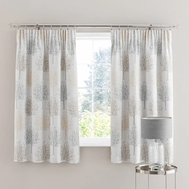 Luxury Collection Jacquard Trees Dove Grey Pencil Pleat Curtains 5 Luxury Collection Jacquard Trees Dove Grey Pencil Pleat Curtains - Image 5