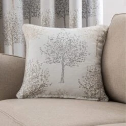 Luxury Collection Jacquard Trees Dove Grey Pencil Pleat Curtains 11 Luxury Collection Jacquard Trees Dove Grey Pencil Pleat Curtains -Best Curtain Shop 30717026 alt07