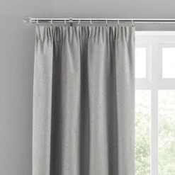 Dunelm Luna Mid Grey Blackout Pencil Pleat Curtains