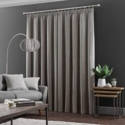 Dunelm Luna Mid Grey Blackout Pencil Pleat Curtains -Best Curtain Shop 30717047 alt04