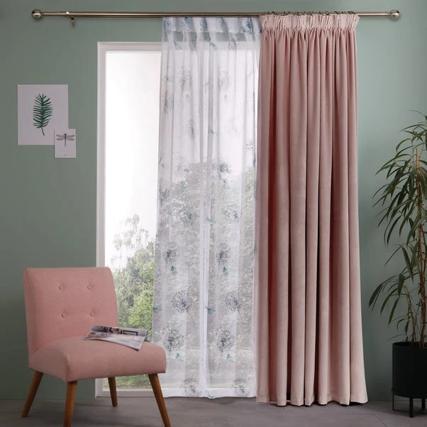 Dunelm Dragonflies Hidden Tab Top Blue Voile 4 Dunelm Dragonflies Hidden Tab Top Blue Voile - Image 4