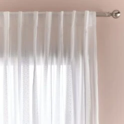 Dunelm Polly White Hidden Tab Top Voile