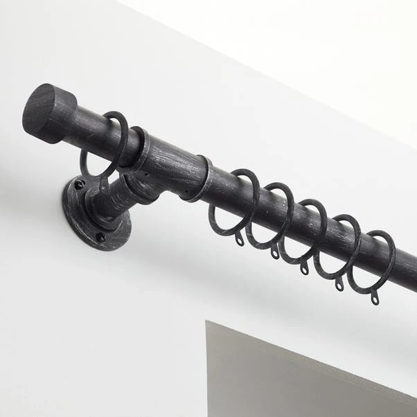 Dunelm Holborn Black Extendable Curtain Pole Dia. 25/28mm 1 Dunelm Holborn Black Extendable Curtain Pole Dia. 25/28mm