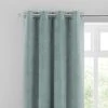 Dunelm Margot Velour Lily Pad Blue Eyelet Curtains