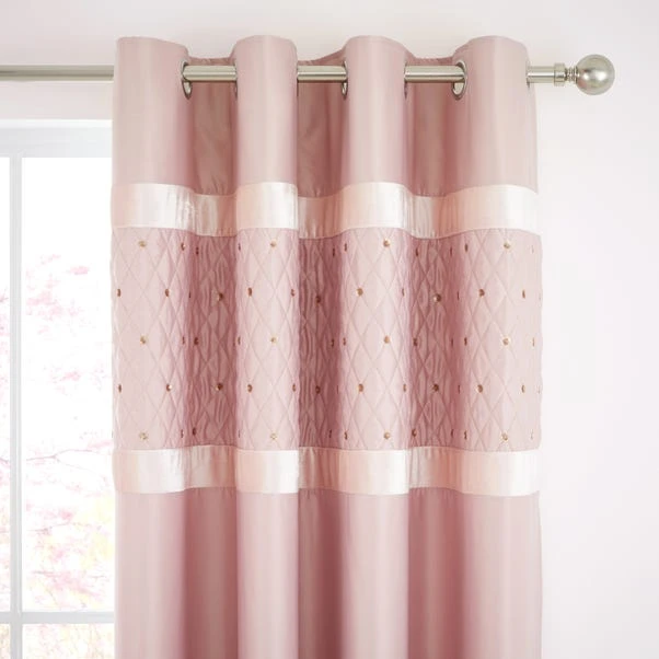 Catherine Lansfield Blush Sequin Cluster Eyelet Curtains 1 Catherine Lansfield Blush Sequin Cluster Eyelet Curtains