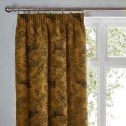 Dunelm Crane Old Gold Pencil Pleat Curtains