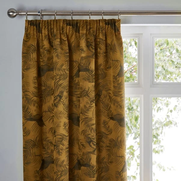 Dunelm Crane Old Gold Pencil Pleat Curtains 1 Dunelm Crane Old Gold Pencil Pleat Curtains