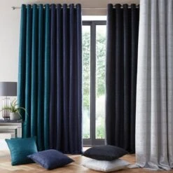 Dunelm Molly Black Eyelet Curtains -Best Curtain Shop 30726953 alt03