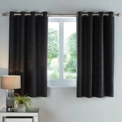 Dunelm Molly Black Eyelet Curtains -Best Curtain Shop 30726953 alt05