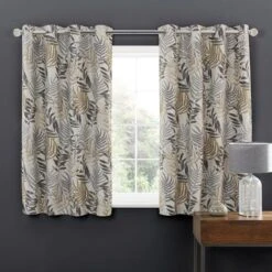 Luxury Collection Leaf Jacquard Grey Eyelet Curtains 10 Luxury Collection Leaf Jacquard Grey Eyelet Curtains -Best Curtain Shop 30729205 alt05