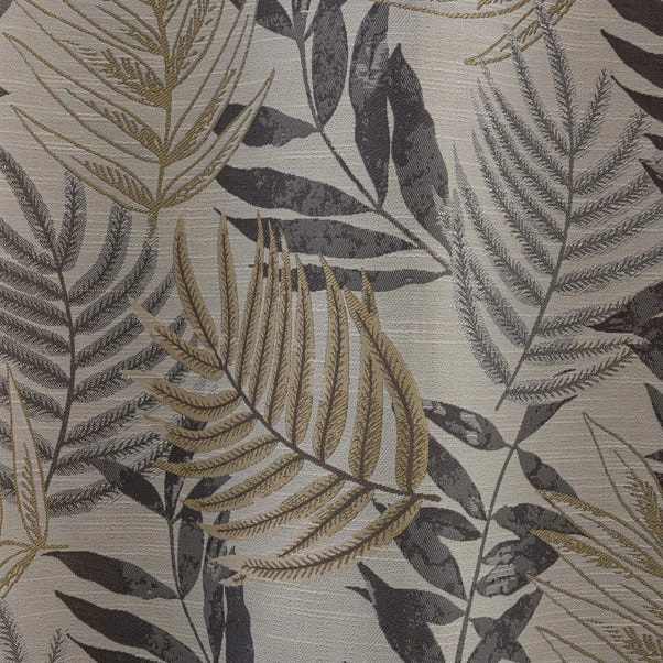 Luxury Collection Leaf Jacquard Grey Pencil Pleat Curtains 3 Luxury Collection Leaf Jacquard Grey Pencil Pleat Curtains - Image 3