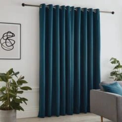 Dunelm Jupiter Peacock Blackout Eyelet Curtains -Best Curtain Shop 30733150 alt04