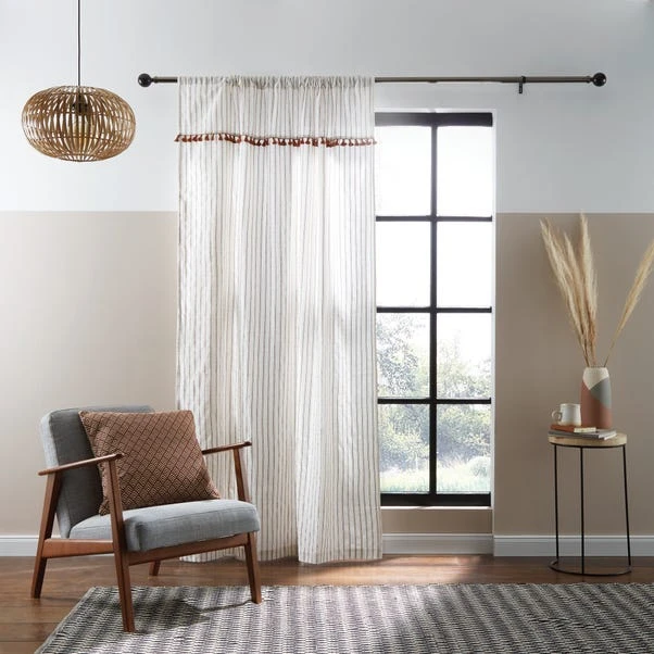 Dunelm Lana Tassel Butterscotch Slot Top Single Voile Panel 2 Dunelm Lana Tassel Butterscotch Slot Top Single Voile Panel - Image 2