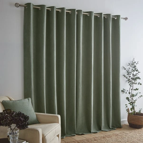Dunelm Wynter Olive Thermal Eyelet Curtains 4 Dunelm Wynter Olive Thermal Eyelet Curtains - Image 4