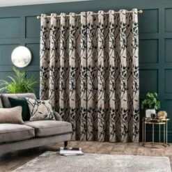 Dunelm Zen Peacock Jacquard Eyelet Curtains 9 Dunelm Zen Peacock Jacquard Eyelet Curtains -Best Curtain Shop 30733720 alt04