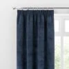 Dunelm Margot Midnight Blue Velour Pencil Pleat Curtains