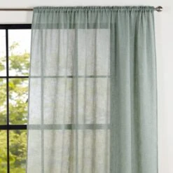 Dunelm Recycled Polyester Sage Slot Top Voile Panel
