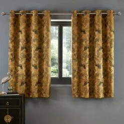 Dunelm Crane Old Gold Eyelet Curtains 11 Dunelm Crane Old Gold Eyelet Curtains -Best Curtain Shop 30737121 alt05