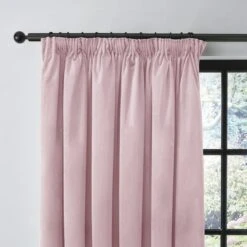 Dunelm Recycled Velour Blush Pencil Pleat Curtains