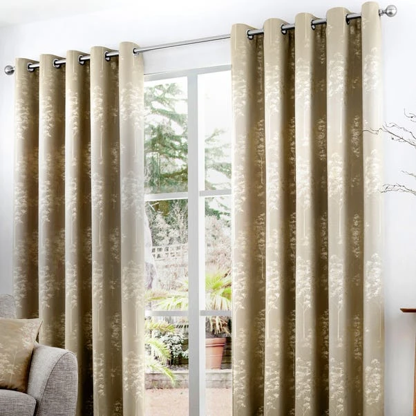 Curtina Elmwood Stone Eyelet Curtains 1 Curtina Elmwood Stone Eyelet Curtains