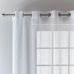 Dunelm Aspen Sheer White Eyelet Voile Panel