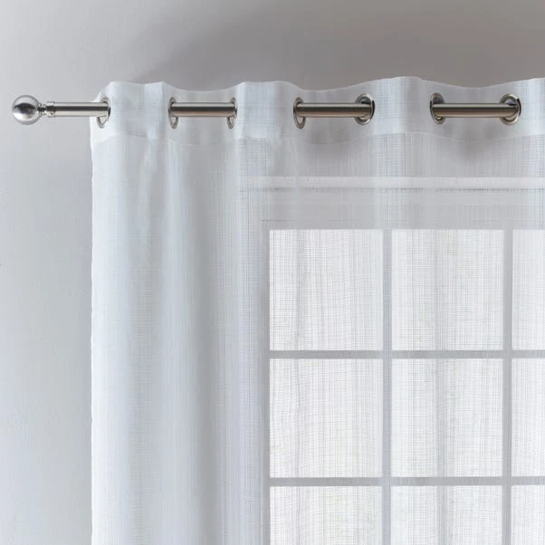 Dunelm Aspen Sheer White Eyelet Voile Panel 1 Dunelm Aspen Sheer White Eyelet Voile Panel