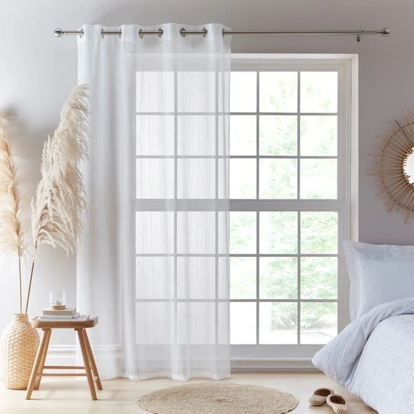 Dunelm Aspen Sheer White Eyelet Voile Panel 2 Dunelm Aspen Sheer White Eyelet Voile Panel - Image 2
